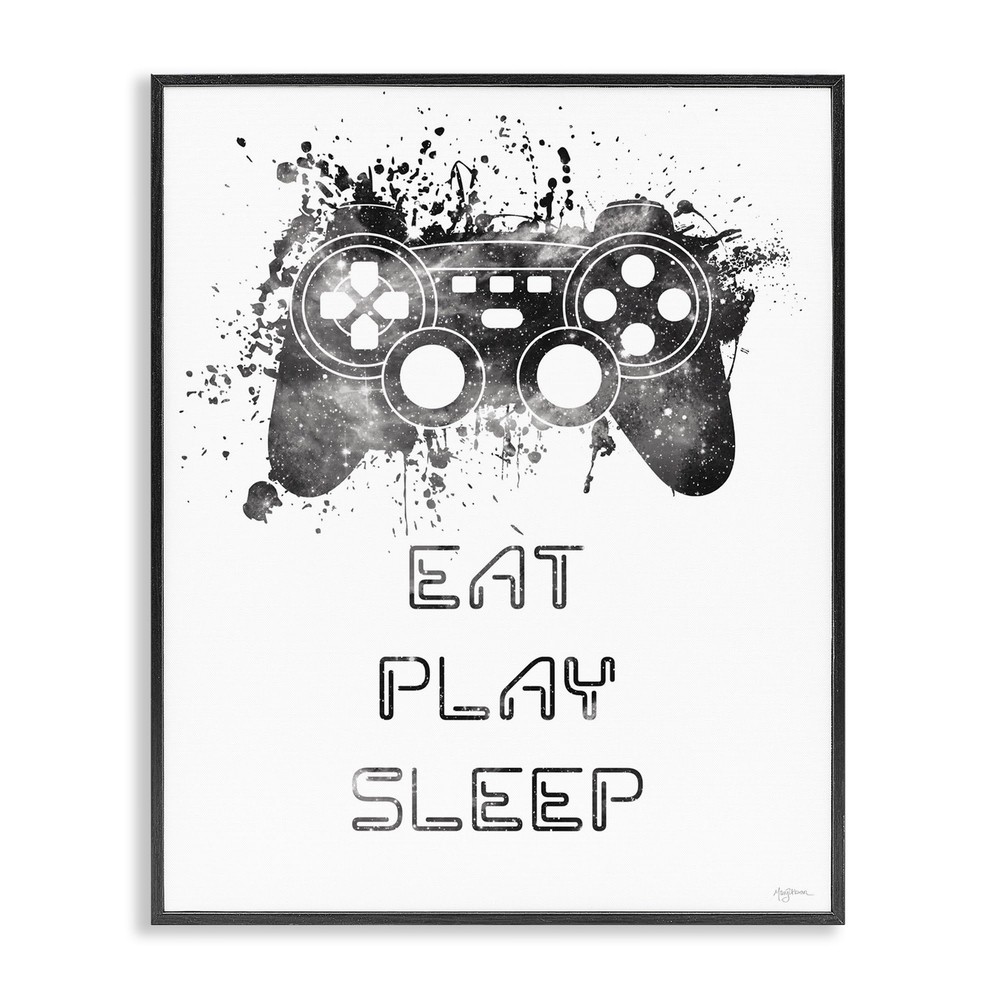 Eat Play Sleep Gaming Framed Giclee Art Design by Mary Urban
