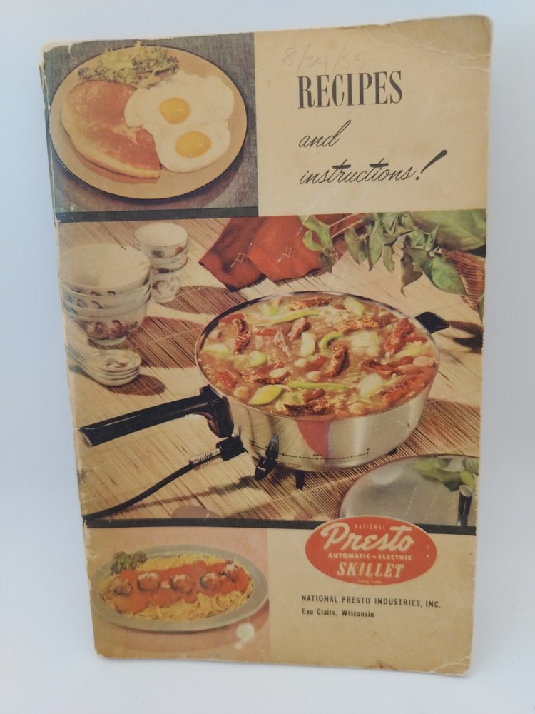 Vintage Presto Electric Skillet Cookbook 1954 Recipes Instruction Manual