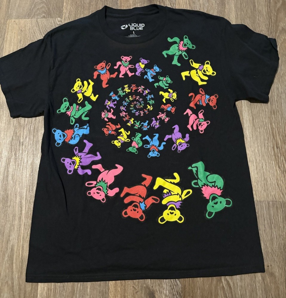 Liquid Blue Grateful Dead Shirt Mens Large Black Dancing Bears