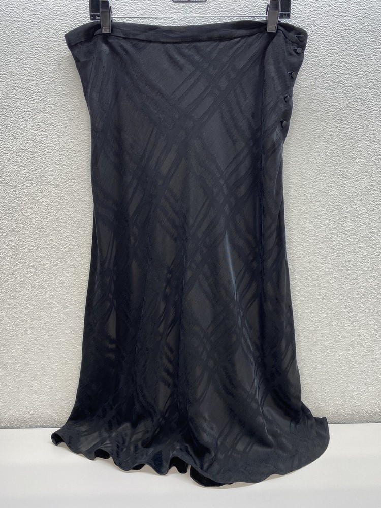 Rouje Paris Womens Midi Skirt Black Size 12 Florine Jacquard Flare Viscose Blend