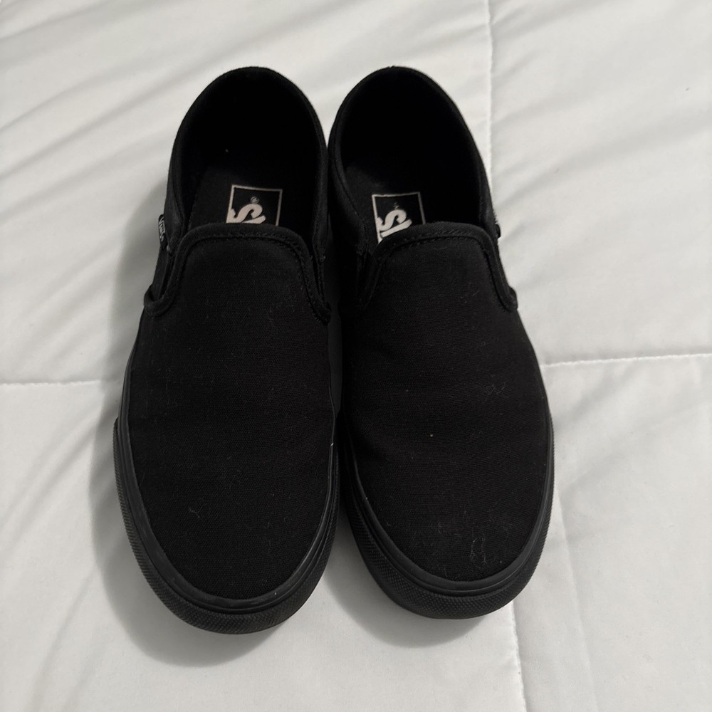 Vans Shoes Womens 6 Off The Wall Slip On Sneakers Black Canvas Low Top 508731