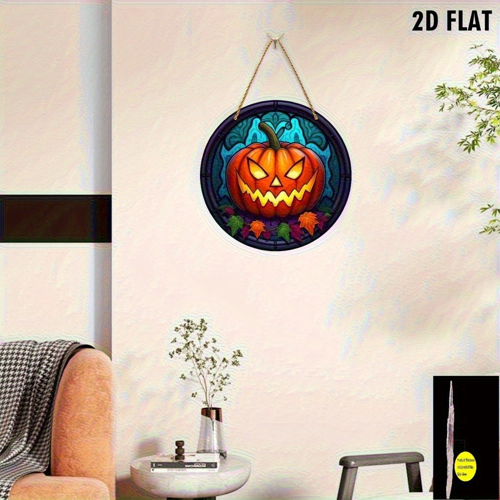 8x8 Halloween Round Acrylic Sign Summer Porch Holiday Decoration
