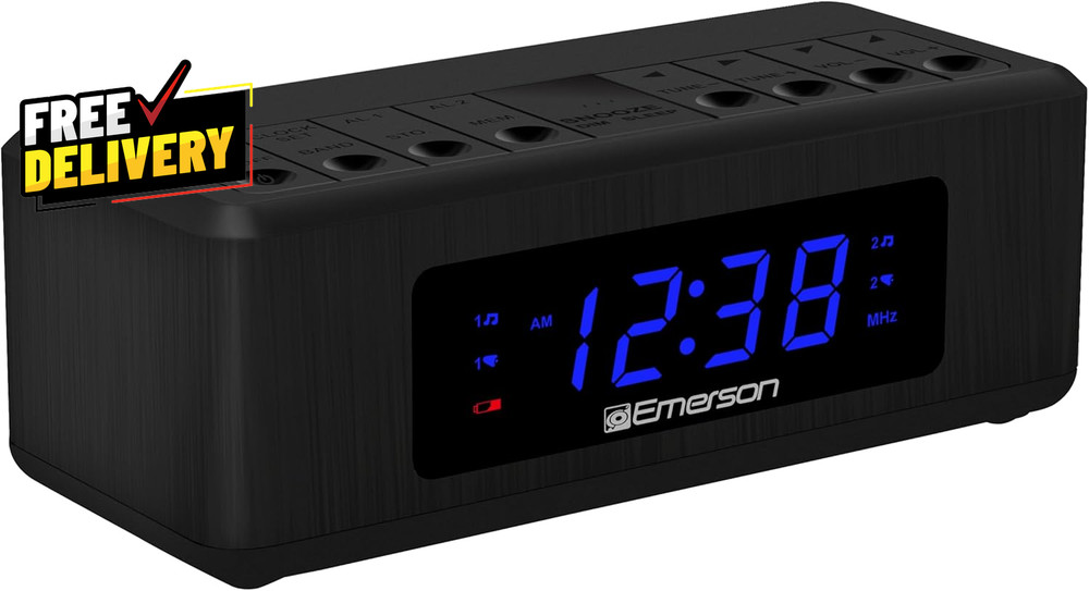 CK2023AM/FM Dual Alarm Clock Radio with 0.6 Blue LED Display 4-Level Dimmer