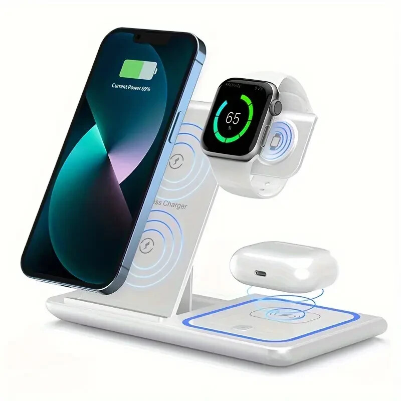 3-in-1 Charging Station – Fast Charge for iPhone, Apple Watch, and AirPods!
