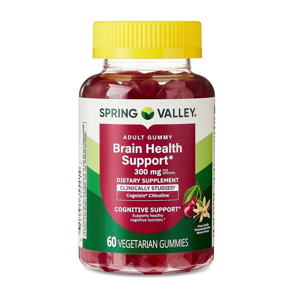 Spring Valley Brain Health Gummies 60ct Cognizin 300mg