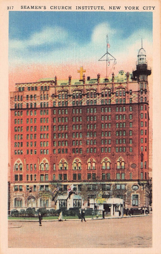 New York City Manhattan Seamen's Church Institute Sailors Mariners Postcard C43