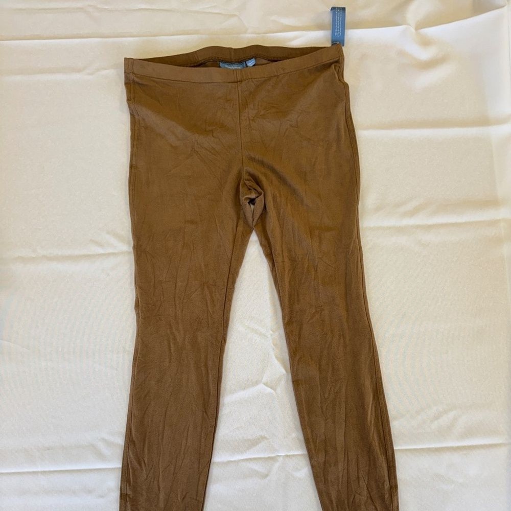 Simply Vera Faux Suede Leggings Tan Size L