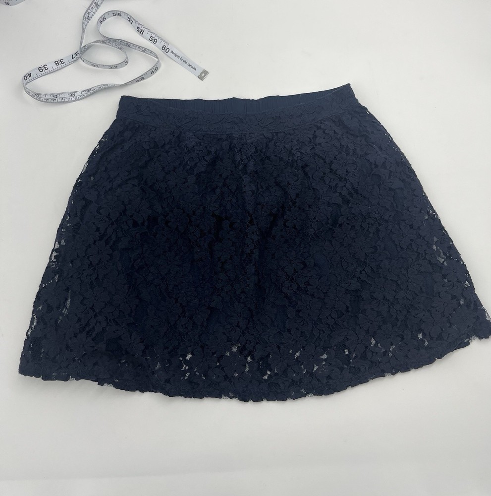 Hollister Y2K Vintage Navy Blue Lace Mini Skirt Size Small