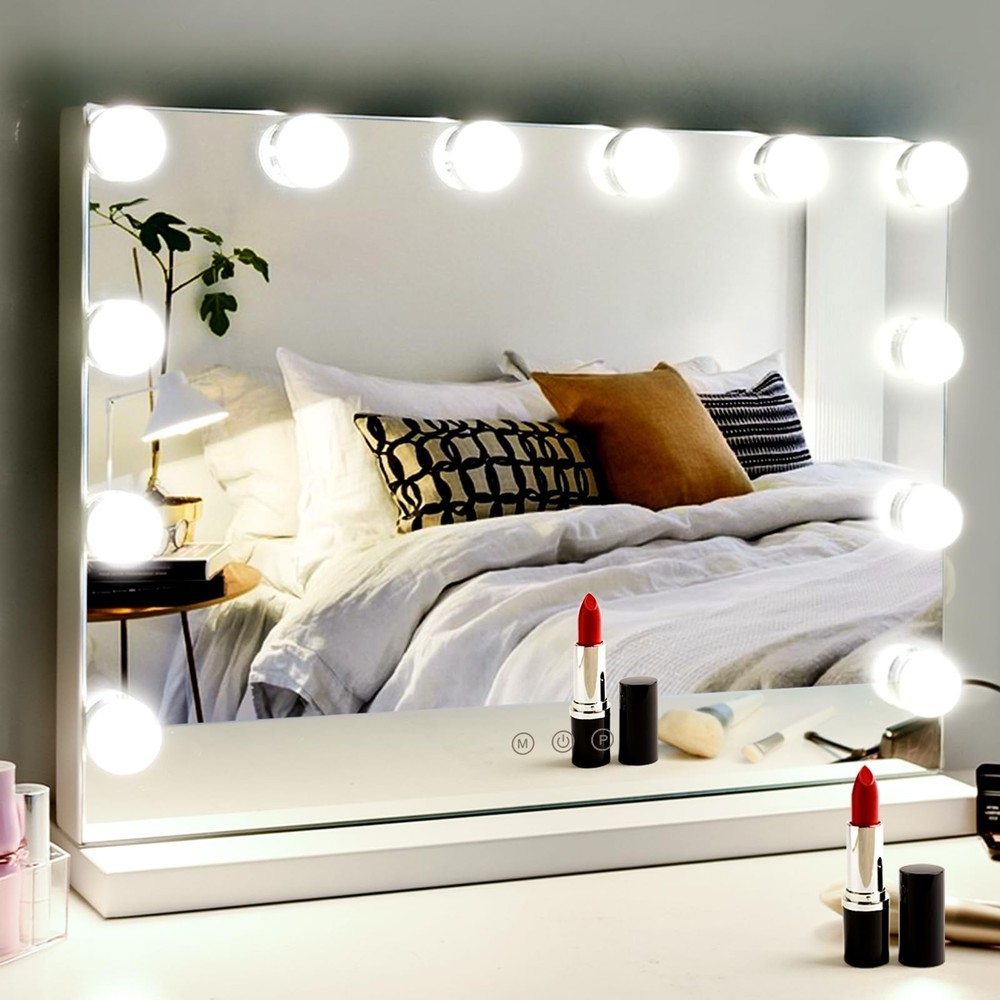 M MIVONDA Vanity Mirror with Lights, Lighted Makeup Hollywood Mirror with Dim...