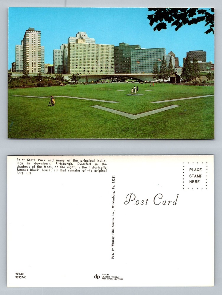 Pittsburgh, PA-Pennsylvania, Point State Park Skyline View Vintage Postcard