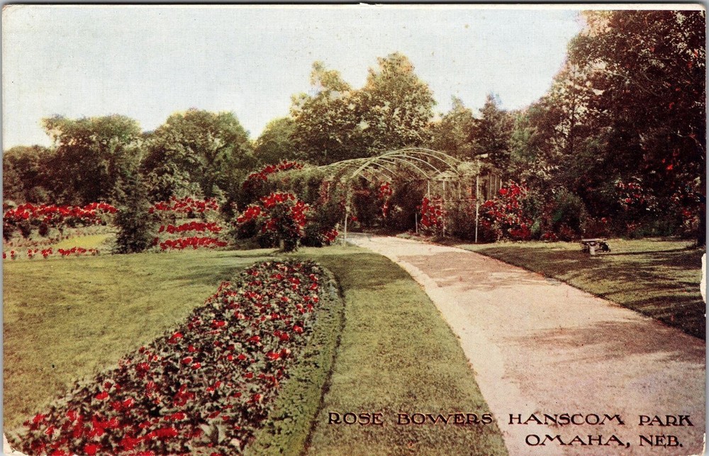 Omaha NE-Nebraska, Rose Bowers Hanscom Park, Vintage Postcard