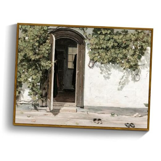 Landscape Wall Art Vintage Decor, Grapevine Gate Rustic 24L