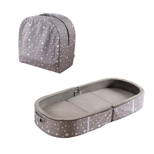 Portable Toddler Floor Bed - Waterproof Folding Travel Crib with Washable