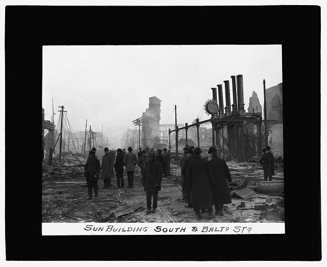 Baltimore fire,1904 Sun building,South & Baltimore Streets,Washington,DC