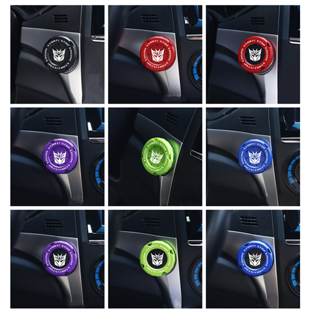 ABS White Transformer Decepticon Car Engine Ignition Start Stop Button Cap Cover