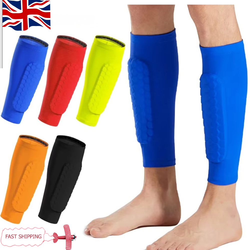 Football Shin Guard Sleeve 1Pc with Foam Padding, Calf Compression Pads