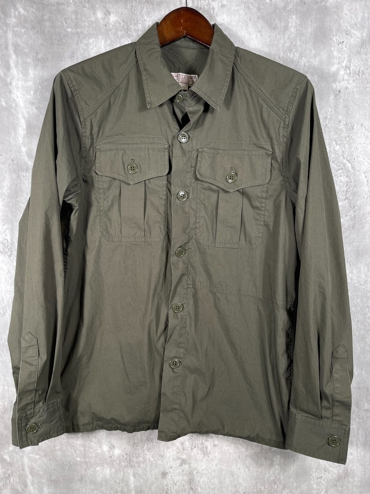 Wallace & Barnes Shirt Mens Small Long Sleeve Green Button Up J CREW