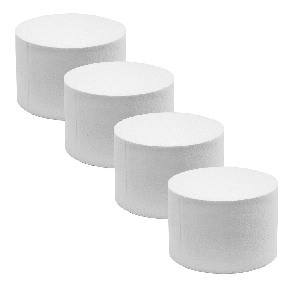 Cake Dummy Round, 6 x 4 Inches, 4 Count by GSA