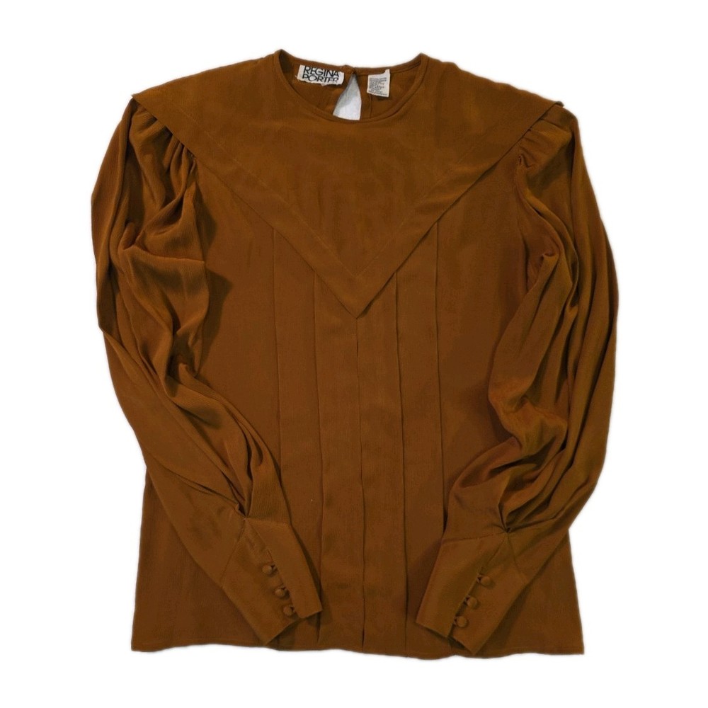Vintage Regina Porter Chestnut Brown Longsleeve Blouse