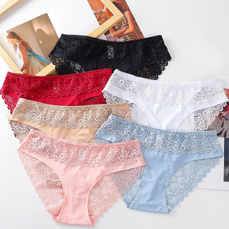 Underwear Sexy Briefs Women Hollow Out Lace Thongs Lingerie G-String Panti