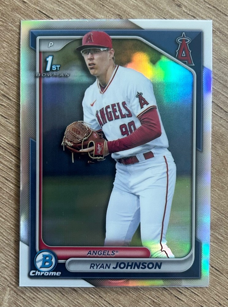 2024 Bowman Draft Ryan Johnson 1st Refractor RC Los Angeles Angels Baseball Card