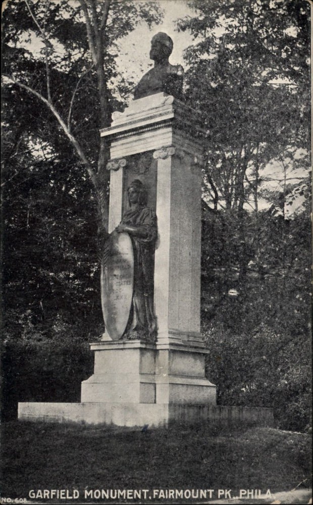 Garfield Monument Fairmount Park Philadelphia PA ~ c1905 Uncle Sam UDB postcard