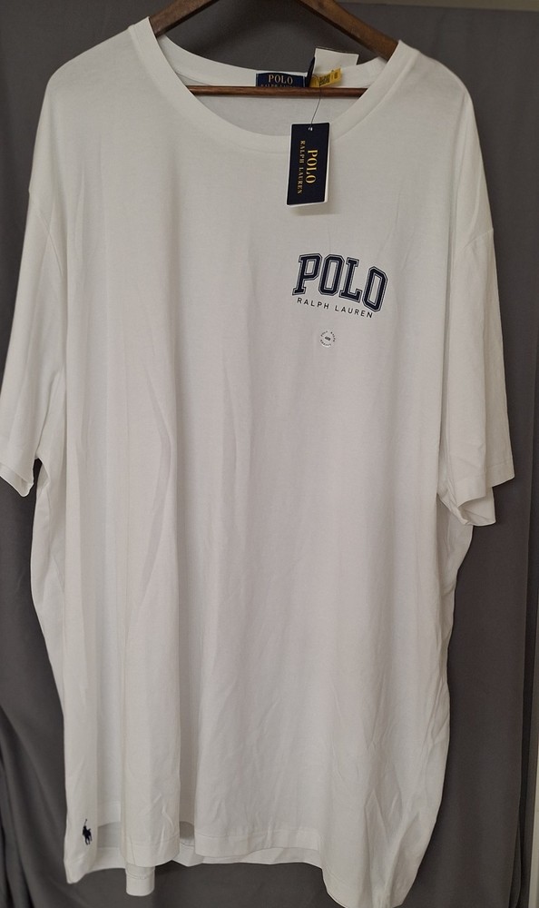 Polo Ralph Lauren White Script Graphic Short Sleeve T-Shirt Men's 4XB NWT $69