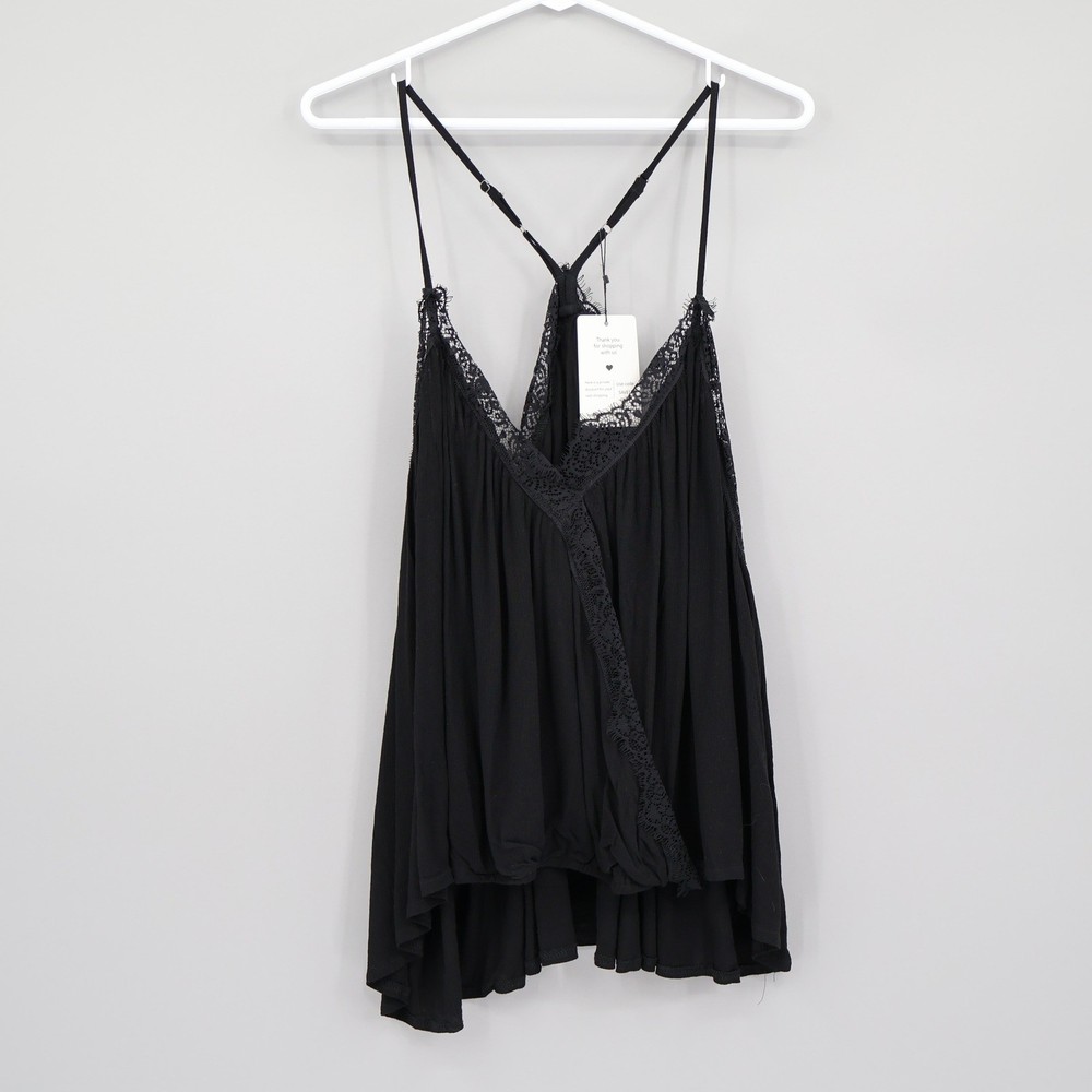 Beetsweeti Racerback Lace Cami Tank Top Womens XL Black Witchy Whimsigoth NWT