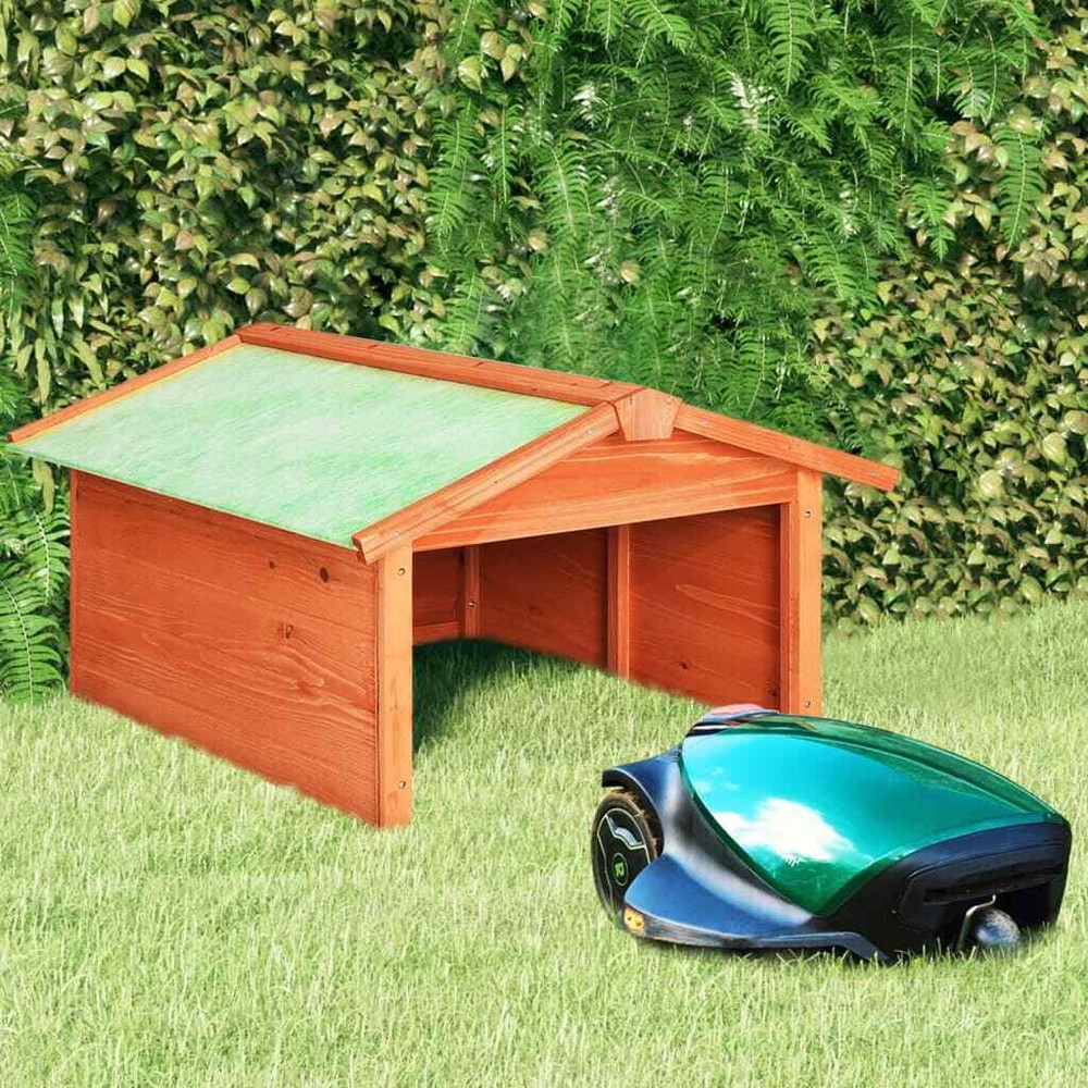 NNEVL Robotic Mower Garage 72x87x50cm Sturdy Fir Wood Shelter