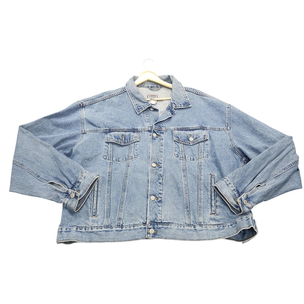 Old Navy Jacket Mens 2XL Blue Denim Trucker Button Front Pockets Casual