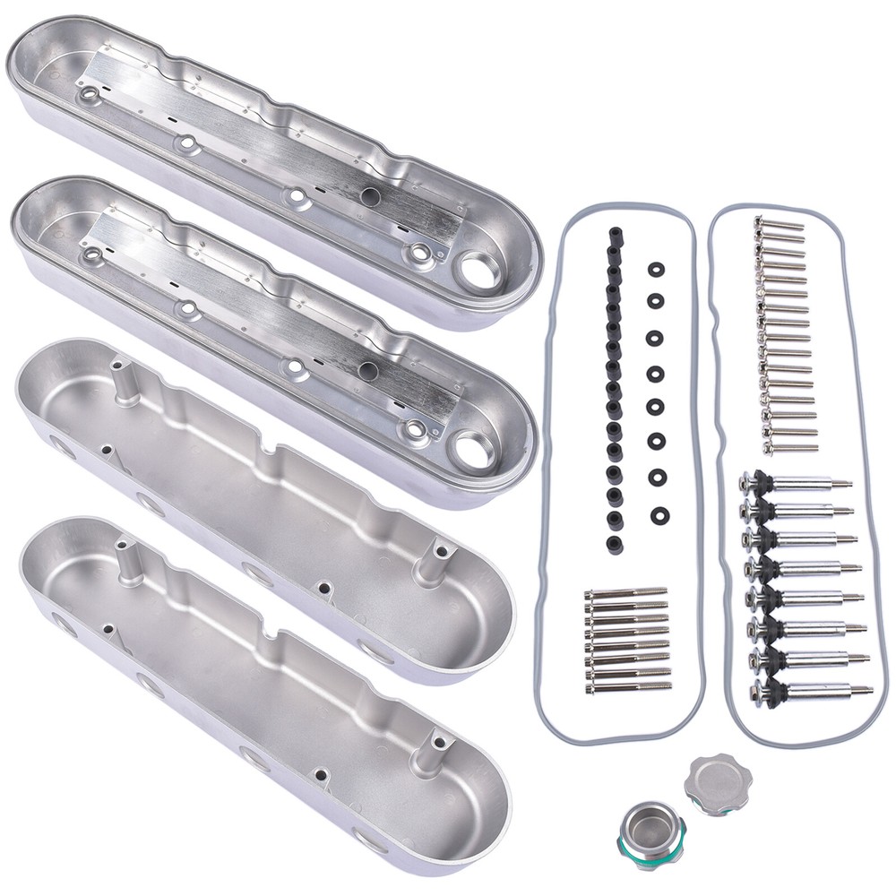 Silver Engine Valve Covers for Chevy GM LS1 LS2 LS3 LS6 LS7 4.8 5.3 5.7 6.2 7.0L