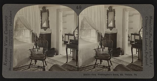 Photo:Mt Vernon Va George Washington Room 1928 Interior Stereo Print