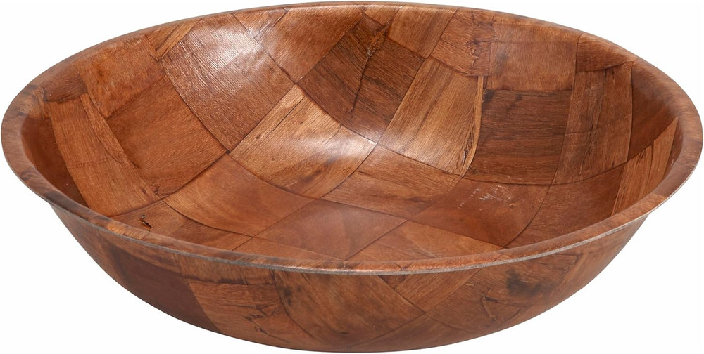 WWB-10 Wooden Woven Salad Bowl, 10-Inch, Brown