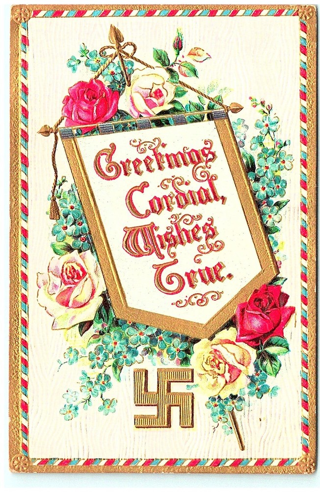 S04-5270, Good Wishes.. *1900-10S ** Postcard With Swastika Sign