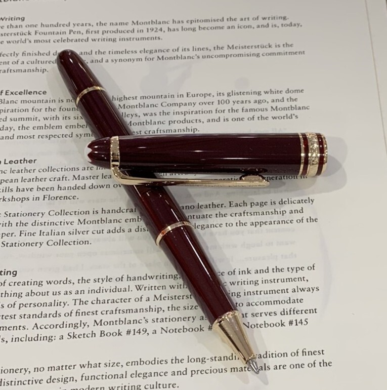 Deluxe Resin Series Wine Red - Gold Clip 0.7mm Rollerball Pen No Box