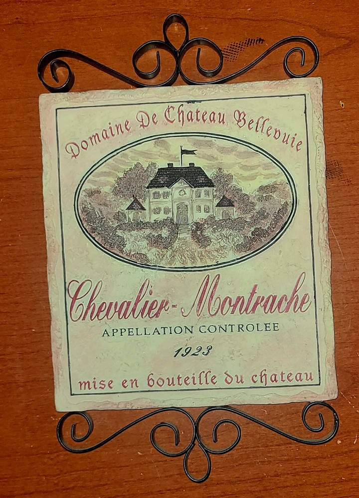 PAMELA GLADDING Ceramic Art Plaque Domaine De Chateau Bellevuie Chevalier...
