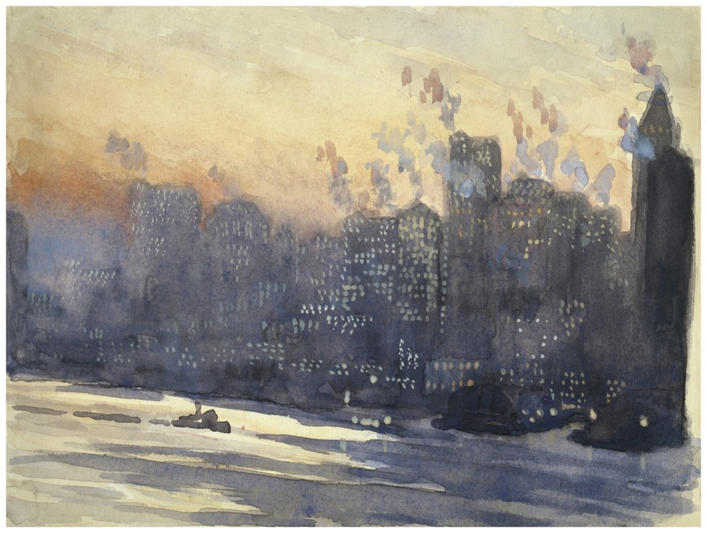 Decor Poster. Graphic design. Buildings across water. Home Wall Painting. 1086