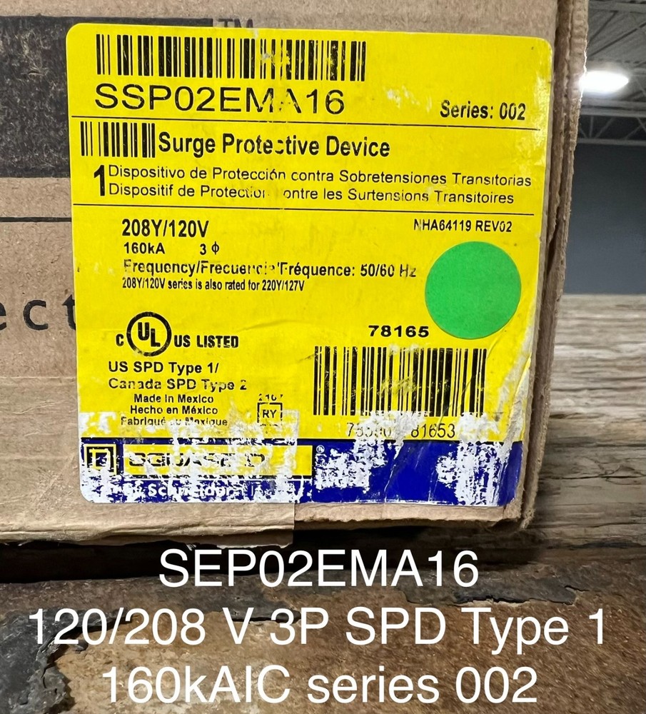 ⚡️New Schneider Square D SSP02EMA16 Surge Protective Device 208Y/120V 3P