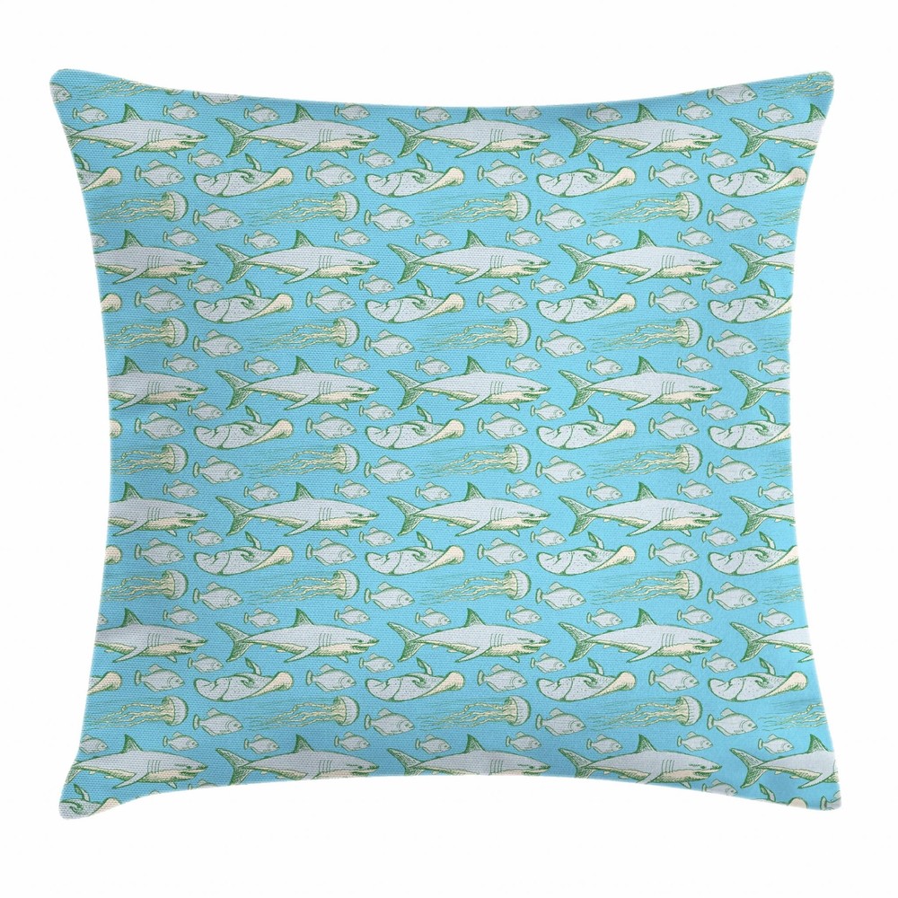 Shark Throw Pillow Cases Cushion Covers by Ambesonne Home Decor 8 Sizes