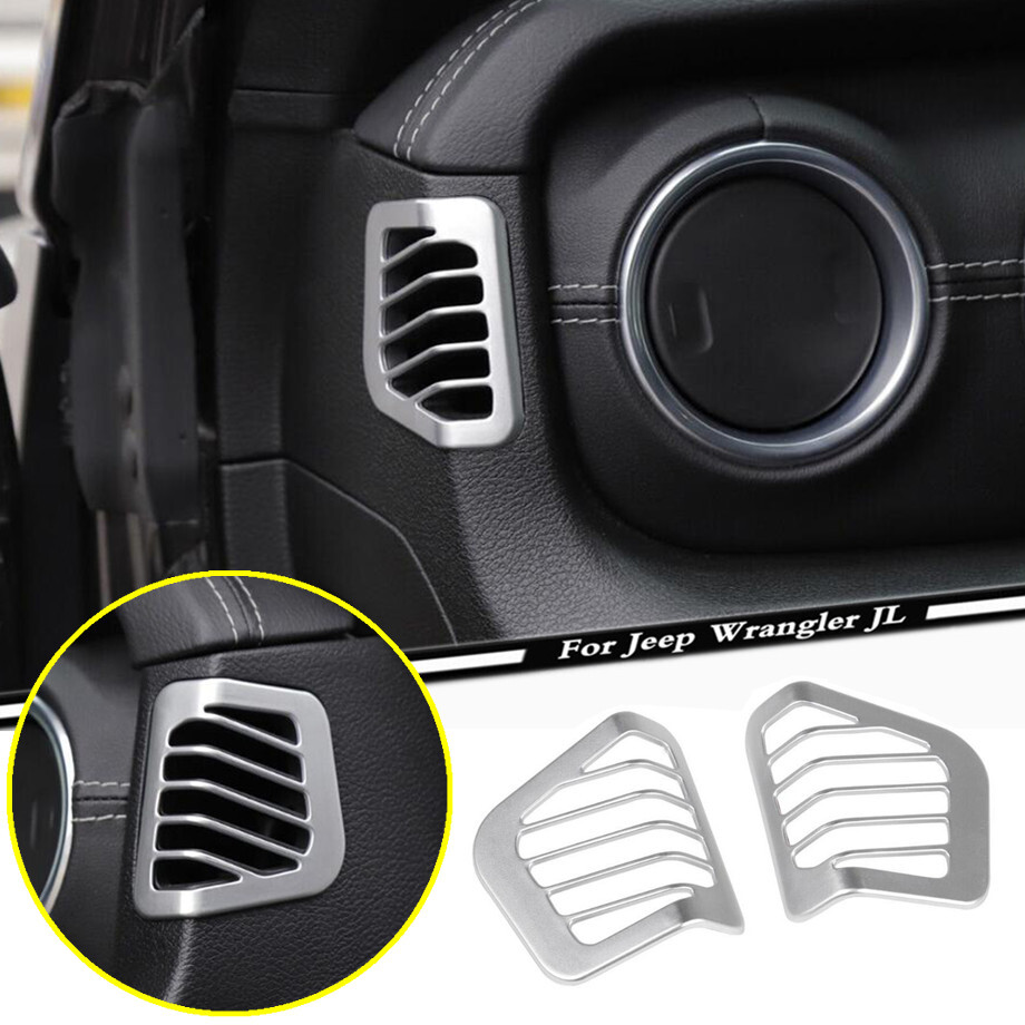 For 2018-2023 Jeep Wrangler JL Silver Dash Side AC Air Vent Outlet Cover Trim 2P