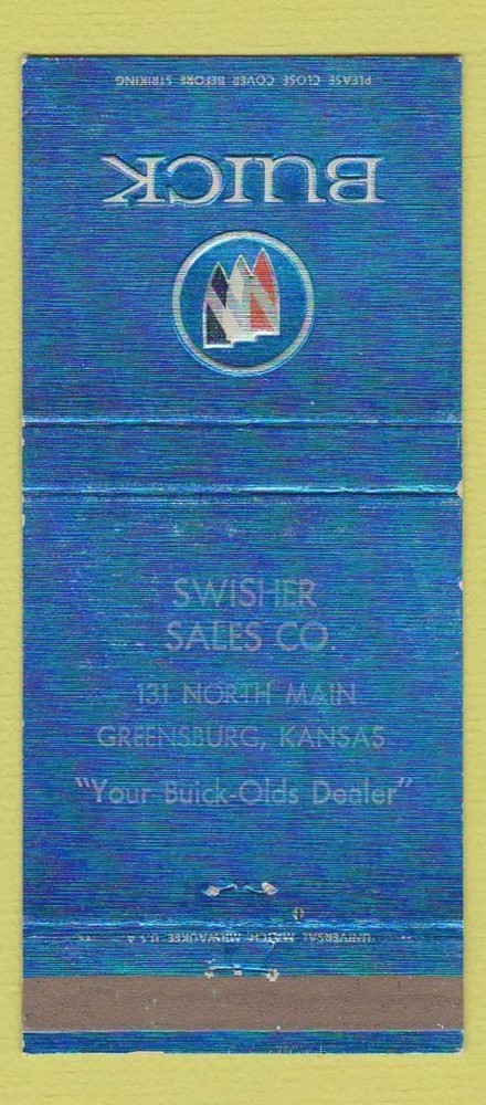 Matchbook Cover - Swisher Buick Greensburg KS WEAR 30 Strike