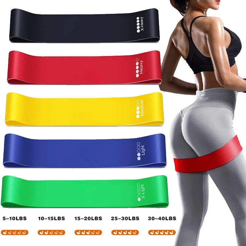 5PCS Pink Resistance Bands Set Exercise Loop Fitness Strength Yoga Crossfit