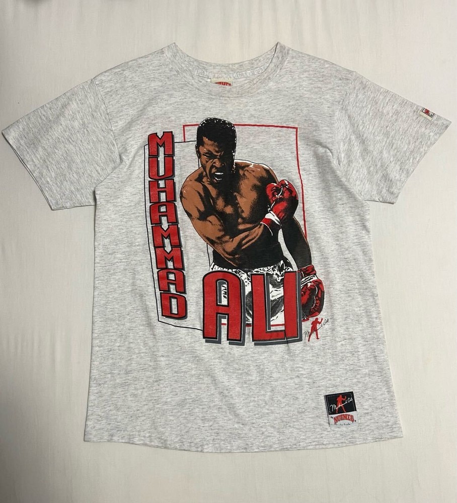 90S Made In Usa Muhammad Ali Vintage T-Shirt L Gray Nutmeg American Boxing Mike