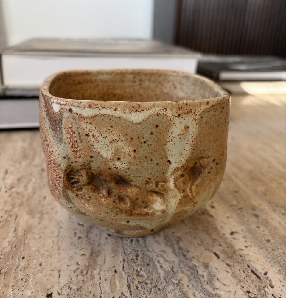 Vintage Studio Pottery Bowl | Rustic Earth-Tone Glaze | Hand Thrown | Wabi-sabi