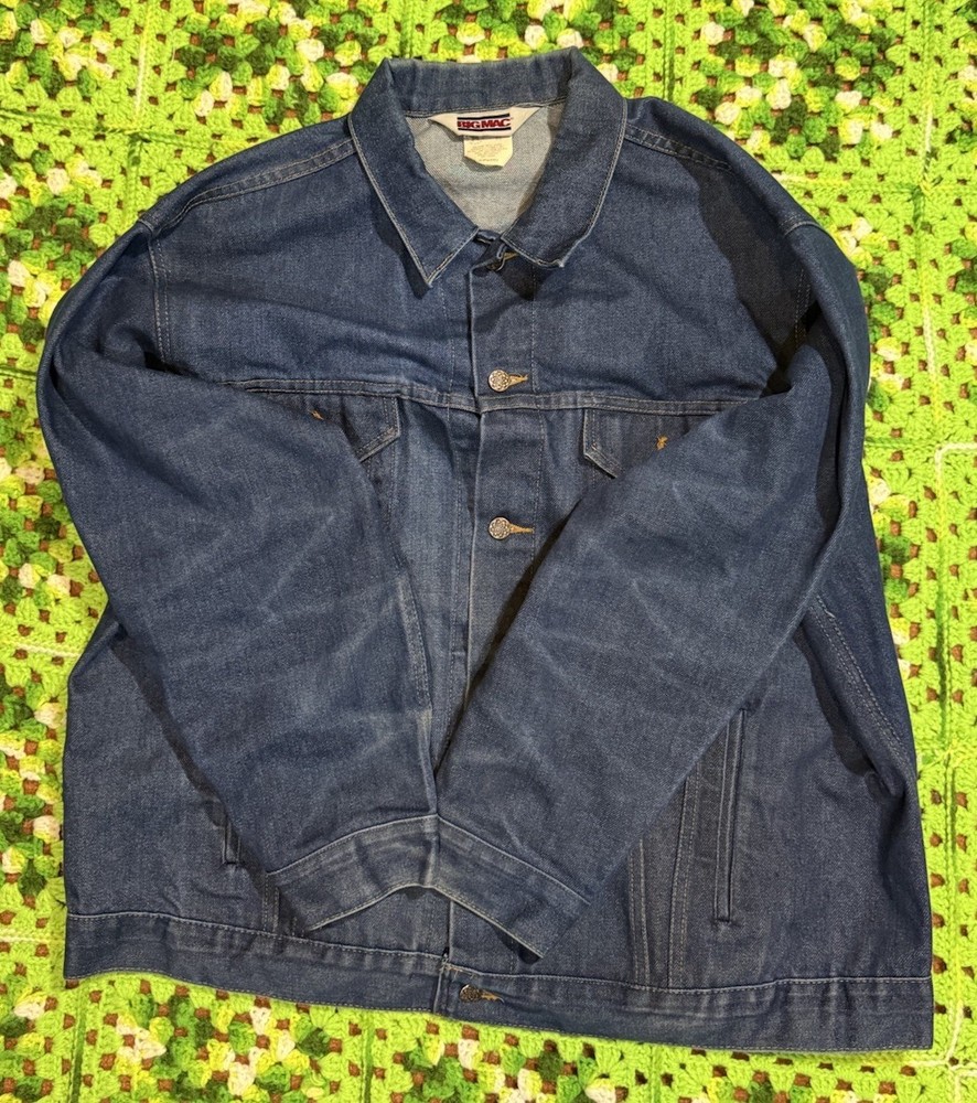Vintage 70s 80s Big Mac USA Blue Denim Jacket Sz 52  Grunge Western Rockabilly