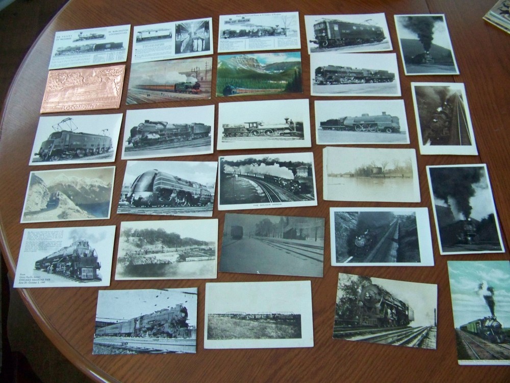 Railroad Train RR Postcards 27 Different Total
