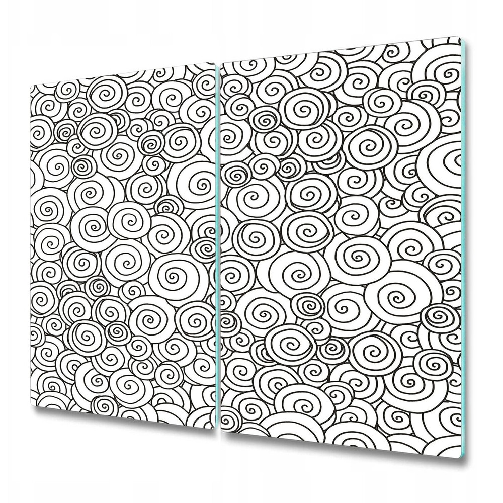 Glass Worktop Kitchen Chopping Board Swirl Black and White Modern 2x30x52