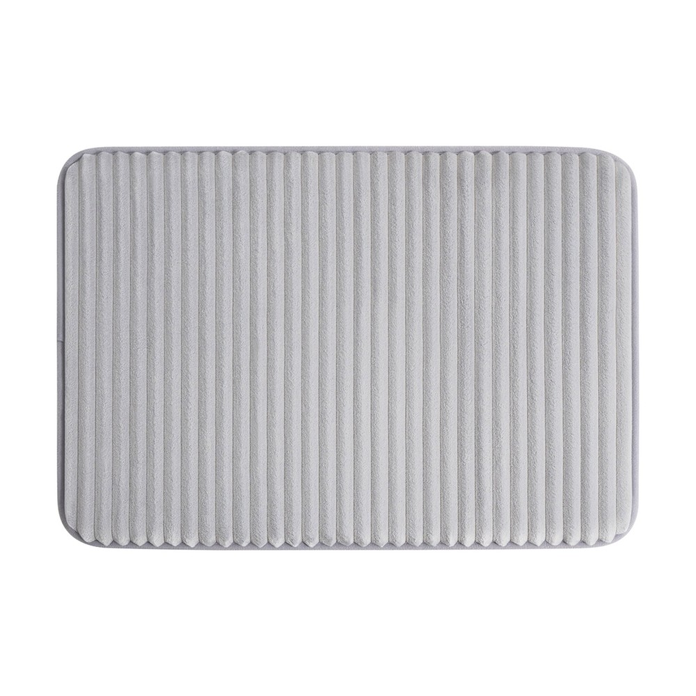 Mainstays Silver Performance Foam Bath Rug 17x24 Inch Non-Slip Soft Comfort