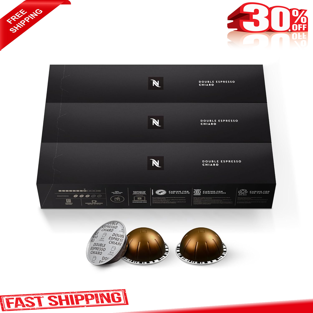 Nespresso Vertuo Double Espresso Chiaro Medium Roast Coffee Capsules