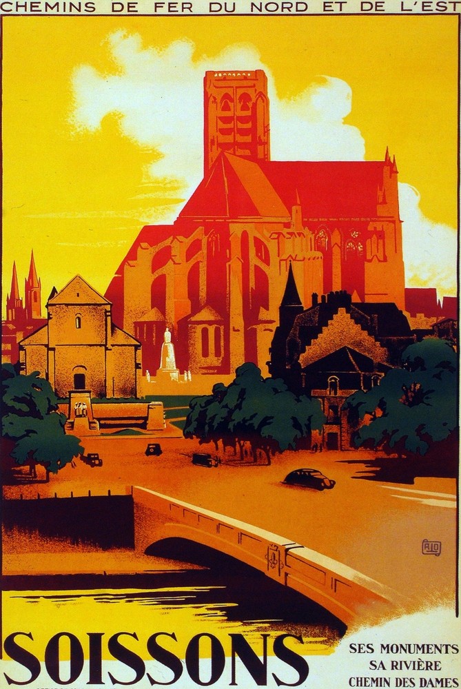 Decor Poster. Fine Graphic Home Art Design. Chemins de Fer Soissons. 2686